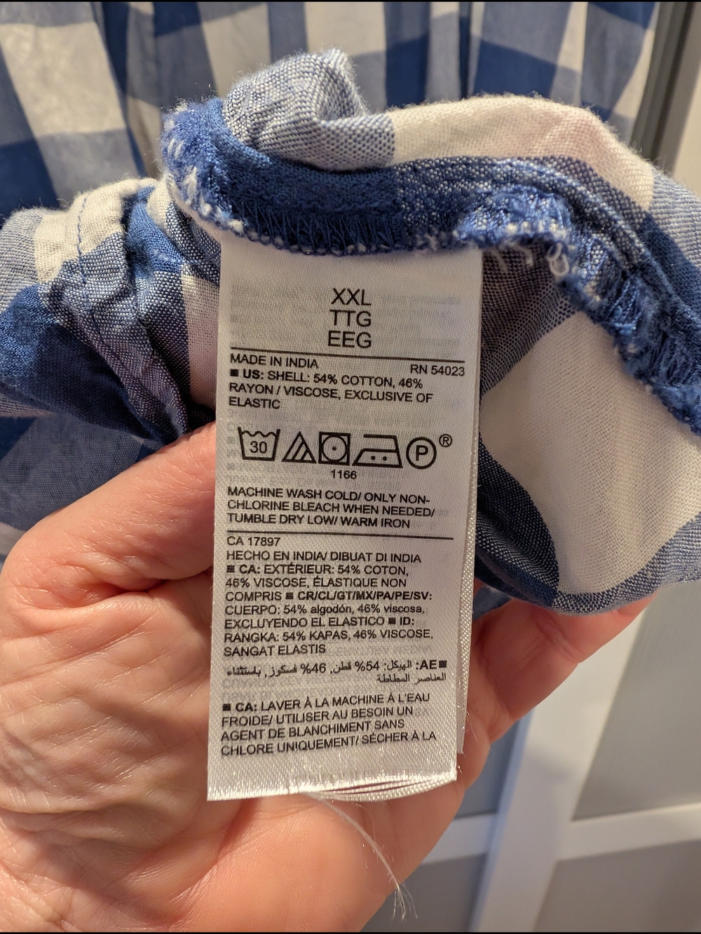 Old Navy Blue and White Gingham Sundress with Ruffle Straps - Picture 4 of 4